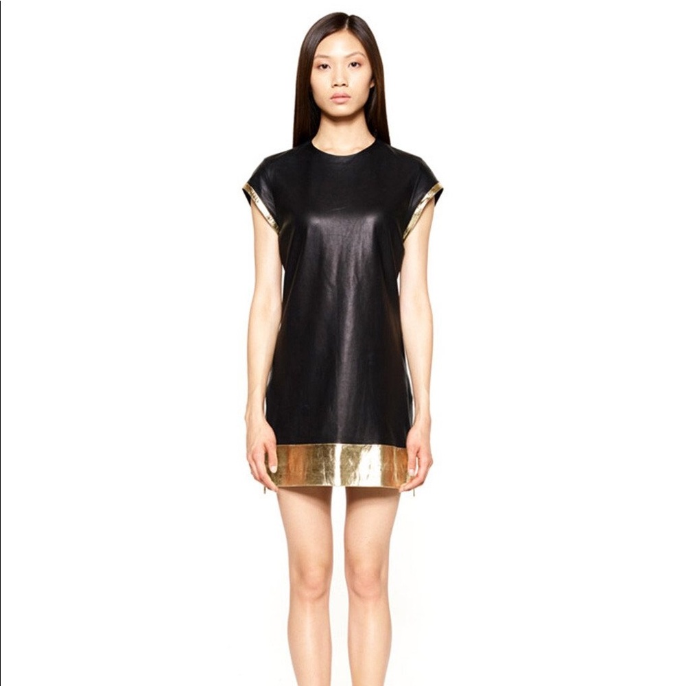Skingraft real leather tunic dress